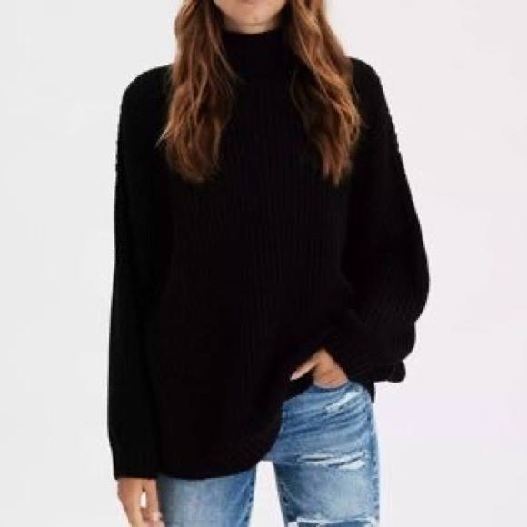 American Eagle Chunky Knit Oversized Turtleneck Sweater